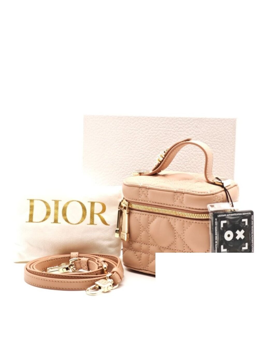 Dior Lady Vanity Shoulder Bag Mini Pink Leather Gold